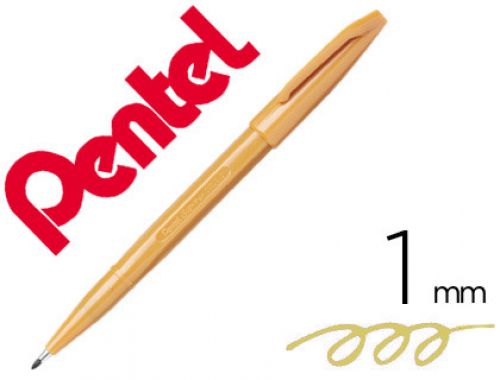 Caneta pentel com ponta de fibra sign pen na cor amarelo torrado , Pentel , 152525 , 4902506043535
